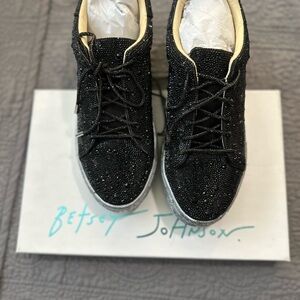 Betsey Johnson Sparkling Black Sneakers